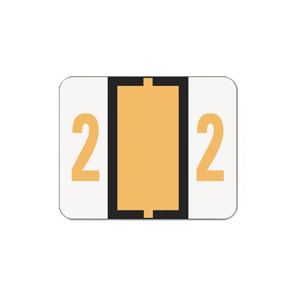 Smead Smead, NUMERICAL END TAB FILE FOLDER LABELS, 2, 1 X 1.25, WHITE, 500/ROLL 67372 - main